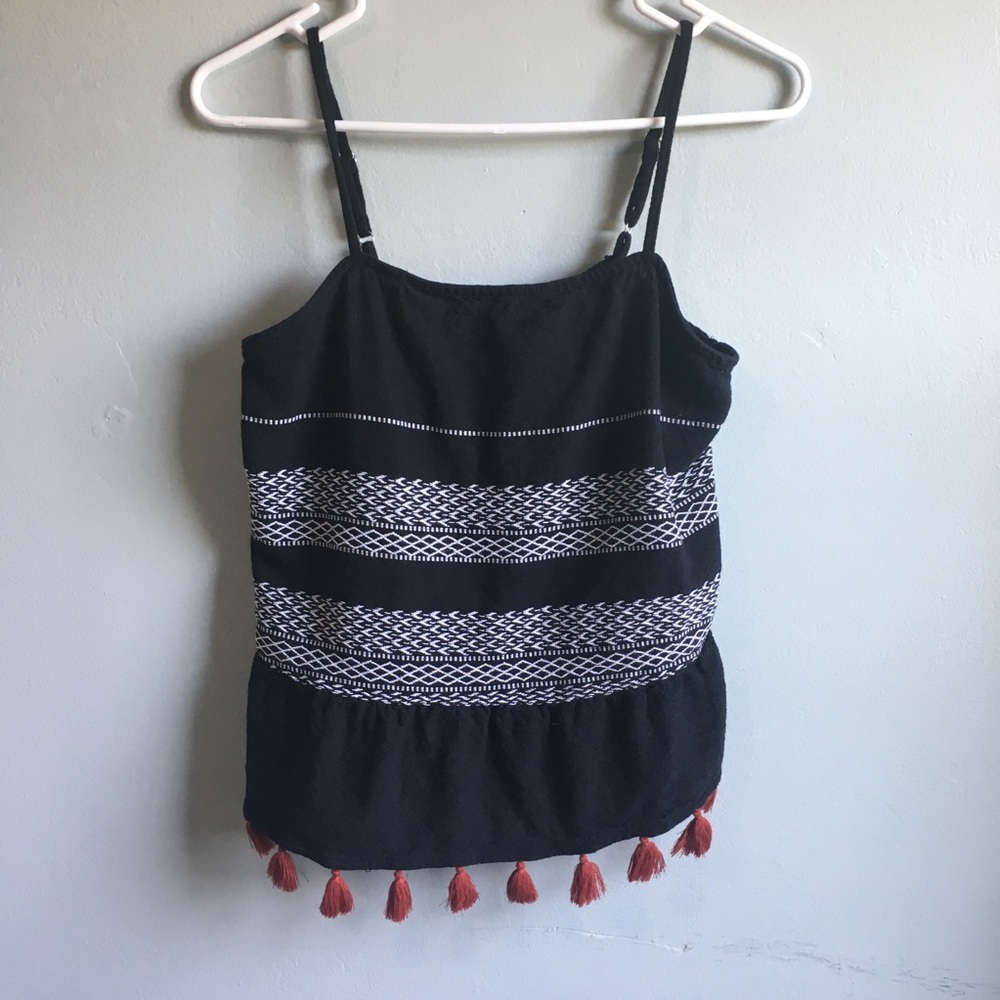 A.N.A. Boho / Tribal Fringe Tank Sz M